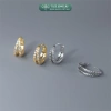 Bông tai bạc nữ TLEE hai tầng chốt bấm viền đá cá tính - Giá ưu đãi 384.000₫ 2