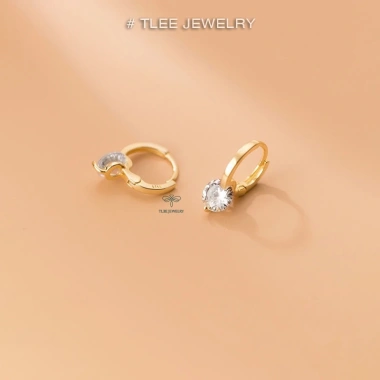Bông tai bạc nữ TLEE khuyên tròn gắn nụ đá thanh lịch - Giá chỉ 208.000₫ 3 Bông tai bạc nữ TLEE khuyên tròn gắn nụ đá thanh lịch - Giá chỉ 208.000₫ 3