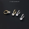 Bông tai bạc nữ TLEE khuyên tròn gắn nụ đá thanh lịch - Giá chỉ 208.000₫ 6