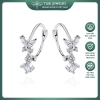 Bông tai bạc nữ TLEE mẫu bông tròn tua hồ điệp đá - Giá chỉ 220.000đ (Giá gốc 264.000đ)