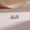 Bông tai bạc xi bạch kim - Moissanite 5 ly, Kiểm định GRA, hiện đại, Giá 680k 3