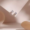 Bông tai bạc xi bạch kim - Moissanite 5 ly, Kiểm định GRA, hiện đại, Giá 680k 6