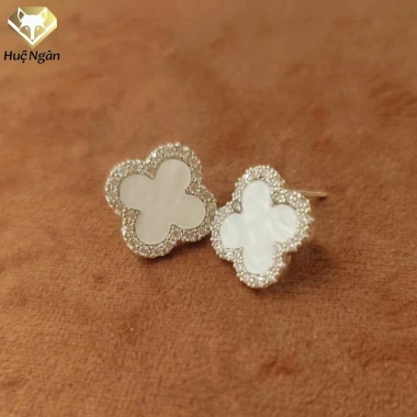 Bông tai bạc Ý 925 Huệ Ngân – Cỏ bốn lá may mắn, ưu đãi 311.000đ
