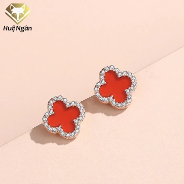 Bông tai bạc Ý 925 Huệ Ngân – Cỏ bốn lá may mắn, ưu đãi 311.000đ