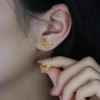 Bông tai bướm rỗng vàng 18K Ả Rập chính hãng - Phụ kiện trang sức quà tặng nữ