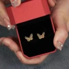 Bông tai bướm rỗng vàng 18K Ả Rập chính hãng - Phụ kiện trang sức quà tặng nữ 2