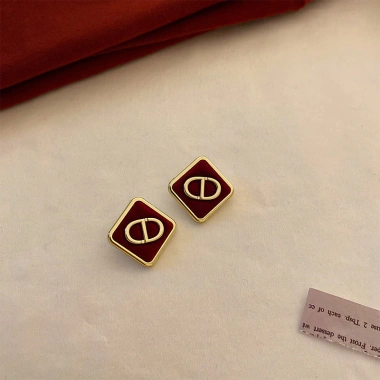 Bông tai cánh hoa hồng đỏ retro phong cách Trung Hoa - giảm giá lễ hội xuân 41.360₫