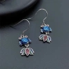 Bông tai cloisonne Koi xanh epoxy - phong cách retro Trung Hoa, quà tặng mẹ 3