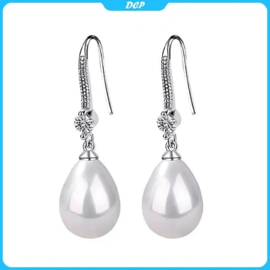 Bông tai DCP màu đỏ trắng ngọc trai thả nhẹ, phù hợp đám cưới, đính hôn và quà Valentine 4