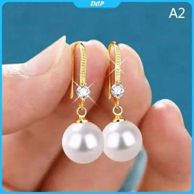 Bông tai DCP màu đỏ trắng ngọc trai thả nhẹ, phù hợp đám cưới, đính hôn và quà Valentine 9