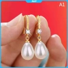 Bông tai DCP màu đỏ trắng ngọc trai thả nhẹ, phù hợp đám cưới, đính hôn và quà Valentine 10