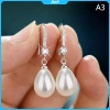 Bông tai DCP màu đỏ trắng ngọc trai thả nhẹ, phù hợp đám cưới, đính hôn và quà Valentine 11