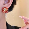 Bông tai đinh tán pháo hoa đỏ WEETW – Đá pha lê sang trọng, phong cách tiệc cưới, giá 96.800₫ 6