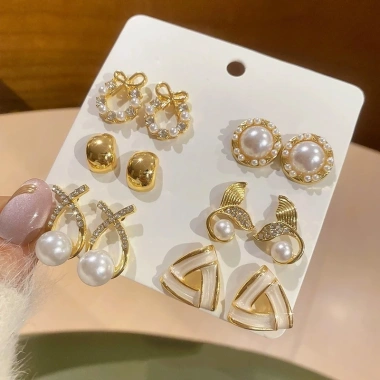Bông tai đuôi cá nơ ngọc trai retro thời trang, thanh lịch - Giá chỉ 50.760₫
