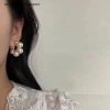 Bông Tai Hình Hoa Đính Ngọc Trai Nhân Tạo Thời Trang Nữ - Giá Ưu Đãi 31.570đ 5
