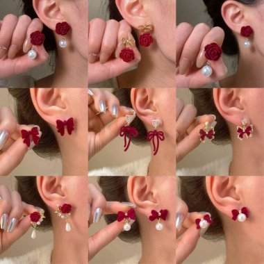Bông tai hình nơ BT56 phong cách Hàn Quốc sang trọng, dễ phối trang phục thanh lịch