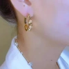 Bông tai hình tròn đá xanh sang trọng giao hàng tận nơi giảm còn 24.200₫ 5