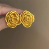 Bông tai hoa hồng vàng vintage cao cấp – Tinh tế, đẹp cho ngày thường & quà tặng 5