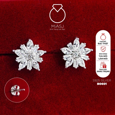 Bông tai hoa tai chốt đẩy Bạc S925 nhiều kiểu MiASJ - Giá 900.000 VND, giảm 242.000 VND