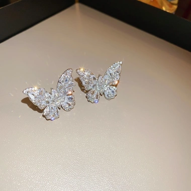 Bông tai kẹp bướm zircon sang trọng, thanh lịch - Giá chỉ 64.860₫