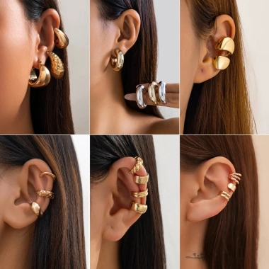 Bông tai kẹp vòng hai lớp cá tính BT4 thiết kế độc đáo, giá chỉ 25.200₫