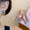 Bông Tai Kim Bạc Tròn Cổ Điển Thanh Lịch Sang Trọng Giá Giảm 22.560₫
