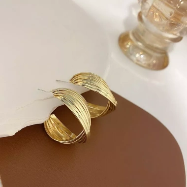 Bông tai kim loại xoắn phong cách Hàn Quốc cá tính, dễ phối đồ - giá 30.000₫