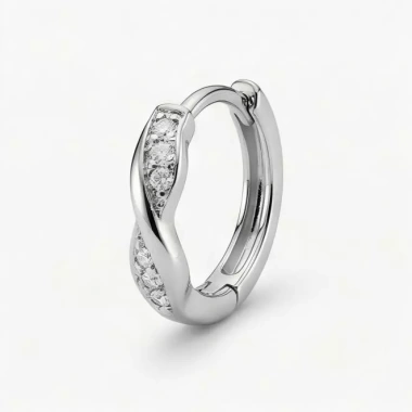 Bông tai Leana xoắn lấp lánh zirconia, phụ kiện thời trang nữ, giá ưu đãi 427.900₫