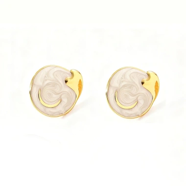 Bông tai mặt trăng nhỏ giọt dầu men thời trang nữ - Giá chỉ 114.154₫ giảm mạnh