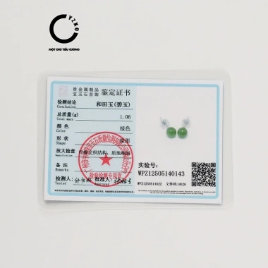 Bông Tai Ngọc Hòa Điền Thiên Nhiên Nga YZXQ - Lấp Lánh Giọt Sương Giảm Giá 478.800đ 9