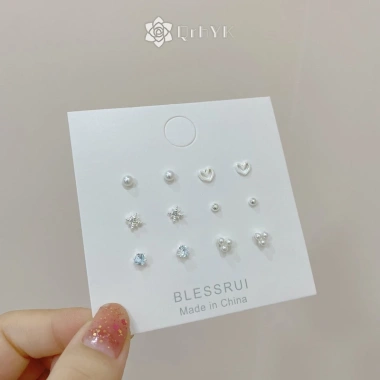 Bông Tai Ngọc Trai Hàn Quốc Thời Trang Set 1 - Giá 32.010đ Khuyến Mãi