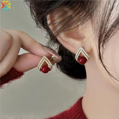 Bông tai ngọc trai lấp lánh, đá quý sang trọng - Quà cưới, sinh nhật nữ, chỉ 32.941₫