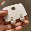 Bông tai ngọc trai tình yêu nhỏ đơn giản Hàn Quốc Dongdaemun cho bé gái - Giá 36.850₫ 7