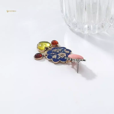 Bông tai nhựa trái tim retro phong cách dân tộc - Tinh tế, quyến rũ, thích hợp tiệc và quà tặng - Giá ưu đãi 97.570đ 5