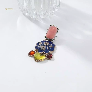 Bông tai nhựa trái tim retro phong cách dân tộc - Tinh tế, quyến rũ, thích hợp tiệc và quà tặng - Giá ưu đãi 97.570đ 6