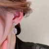 Bông Tai Nữ Bạc Zircon Siêu Flash Vòng Tròn Hoa Ngọc Trai Sang Trọng Cá Tính 4