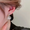 Bông Tai Nữ Bạc Zircon Siêu Flash Vòng Tròn Hoa Ngọc Trai Sang Trọng Cá Tính 5