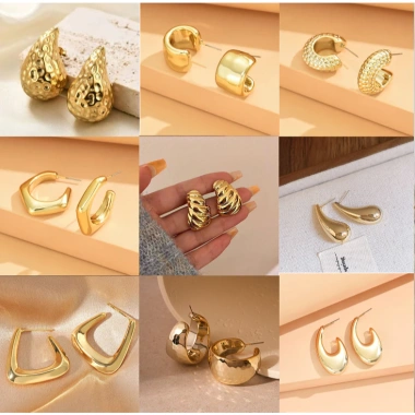 Bông Tai Nữ Bản To Dày Nhựa - Phong Cách Cá Tính Âu Mỹ, Đi Chơi & Tiệc, 22.500₫ 3