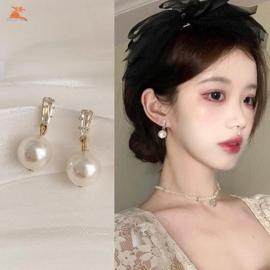 Bông tai nữ cao cấp zircon & ngọc trai - Không gây dị ứng, giá 36,960₫ 5