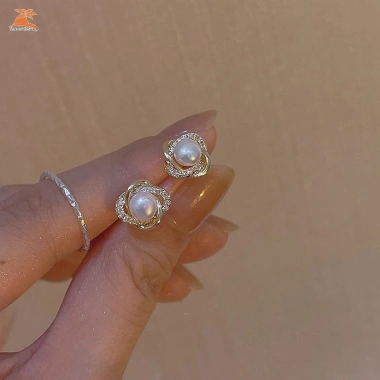 Bông tai nữ cao cấp zircon & ngọc trai - Không gây dị ứng, giá 36,960₫ 8