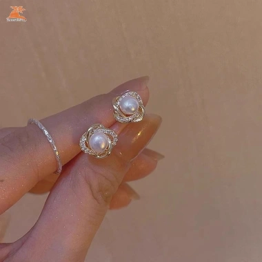 Bông tai nữ cao cấp zircon & ngọc trai - Không gây dị ứng, giá 36,960₫ 10