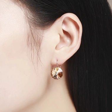 Bông tai nữ đính đá pha lê tròn lớn siêu lấp lánh - phong cách Hàn Quốc sang chảnh, tôn da, giá chỉ 69.300 VND