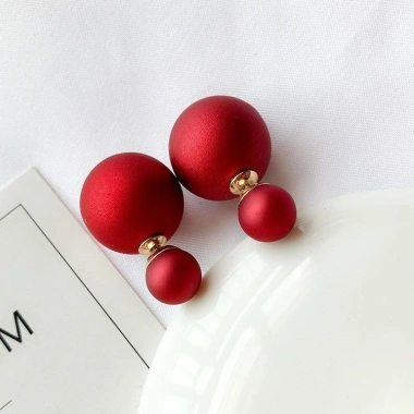 Bông Tai Nữ Kim Loại Đính Hạt Đá Đỏ Kiểu Hàn Quốc – Học, Làm, Chơi, Giá 27.900 VND