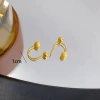 Bông tai nữ mini hình chữ C có hạt tròn - phong cách trẻ trung, giá chỉ 24.200₫ 8