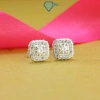 Bông tai nữ Moissanite 4.5ly mặt vuông GRA sang trọng – Giá chỉ 359.000đ