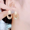 Bông tai nữ phong cách phóng đại sang trọng, vòng tròn độc đáo Q9G3 giá ưu đãi 37.866 VND 2