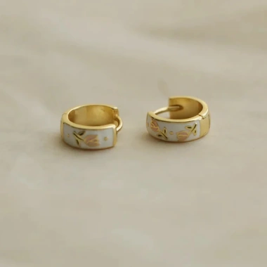 Bông tai nữ retro hoa tulip độc đáo - Trang sức sang trọng ánh sáng lấp lánh 6DV4 3