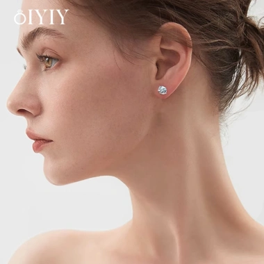 Bông Tai OIYIY Moissanite 3-6.5mm Kim Cương, Bạc 925, Không Đen Không Mờ, Nam Nữ – 199k 7