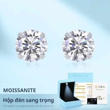 Bông Tai OIYIY Moissanite 3-6.5mm Kim Cương, Bạc 925, Không Đen Không Mờ, Nam Nữ – 199k 10