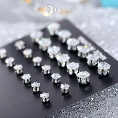 Bông tai pha lê sáng bóng bộ 12 cặp mới, trang sức cưới giá ưu đãi 58.520₫ 7